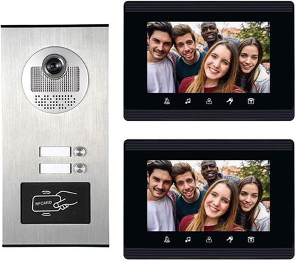 AMOCAM Upgrade Versions 2 Units Apartment Intercom System 7 inch Touch Monitor by AMOCAM