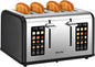 Mecity 4 Slice Toaster with Touch Screen Control, 4 Wide Slots, Stainless Steel by Mecity