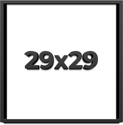 29x29 Shadow Box Frame Black | 1 Inch Deep Solid Wood Shadowbox Display Frame | by CustomPictureFrames