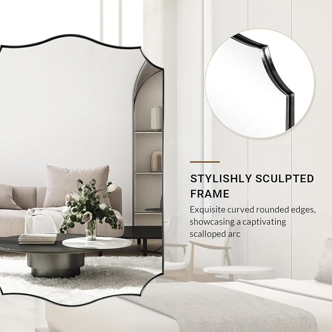 ANDY STAR Brushed Nickel Mirror, 22x30 Inch Silver Bathroom Vanity Mirror - Image 5
