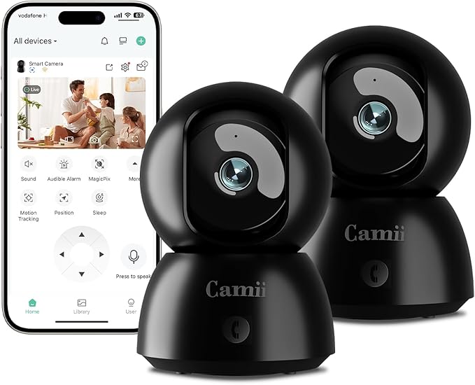 2K Security Camera Indoor, 2.4G & 5G WiFi Pet Camera by Camii