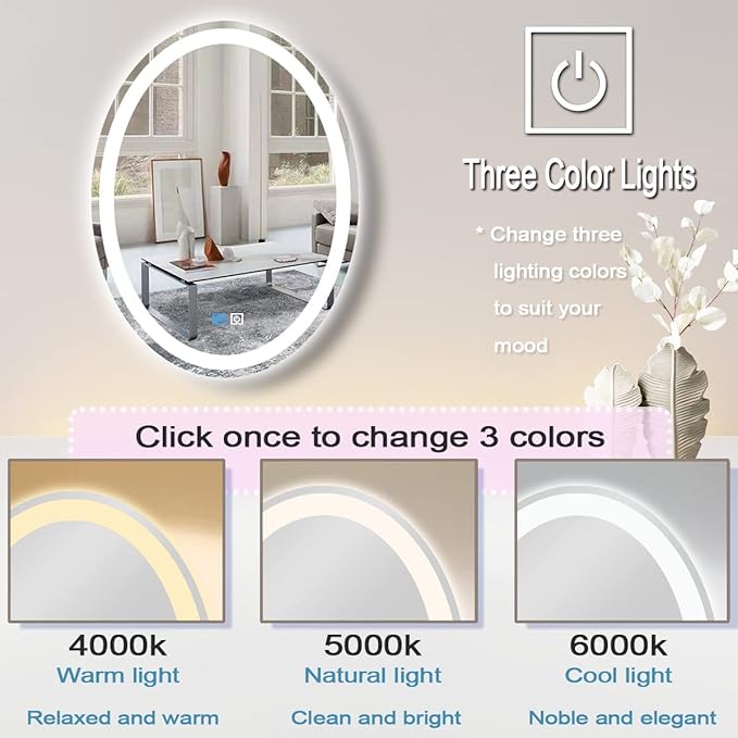 30 x 20 Inch Oval Vanity Mirror - Image 4