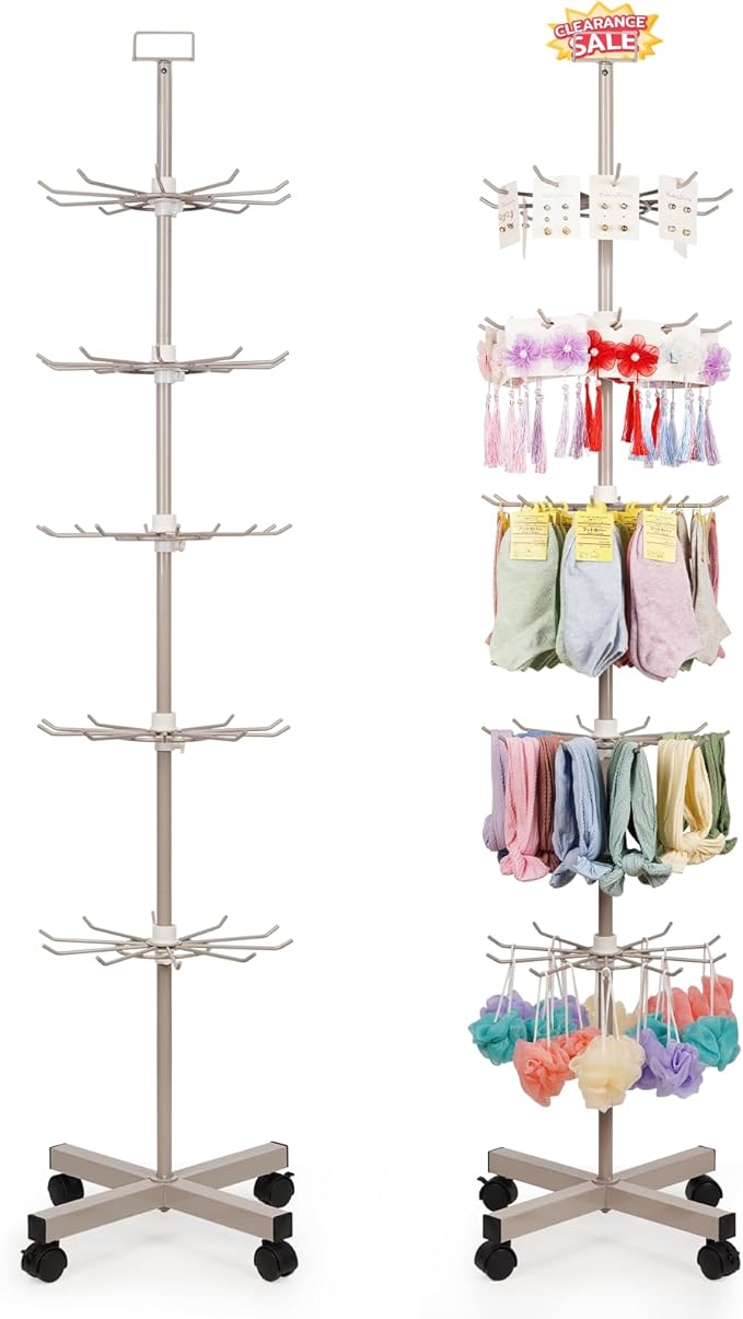Exttlliy Retail Display Stand Store Display Rack 5 Tier Metal Spinning Display by Exttlliy