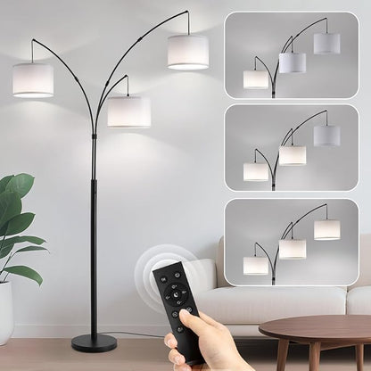 Fansdrick Floor lamp with Remote, 3 Light Arc Floor Lamps by Fansdrick
