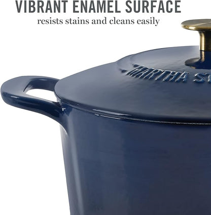 MARTHA STEWART Gatwick 7-Quart Enamel Cast Iron Dutch Oven Pot - Image 3