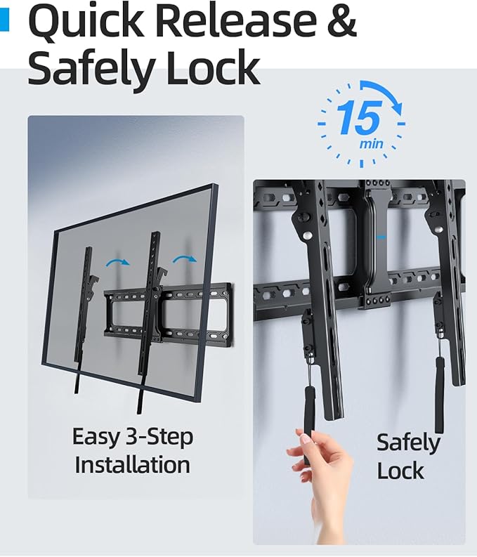 Tilt TV Wall Mount Fits 16-24" Studs, Holds 37-82" TVs up to 132 lbs, Max VESA - Image 7