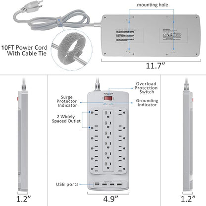 18 Outlets Surge Protector Power Strip - Image 7