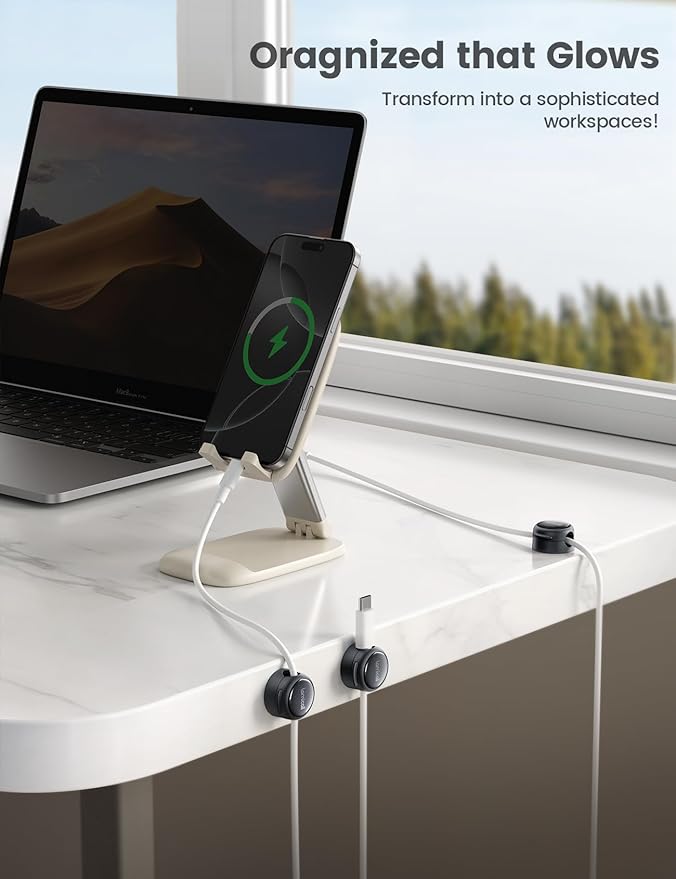 8Pack Magnetic Cord Organizer Cable Clips - Image 5