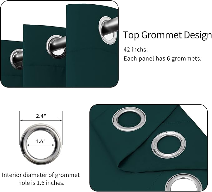Easy-Going Blackout Curtains for Bedroom, Solid Thermal Insulated Grommet and - Image 4