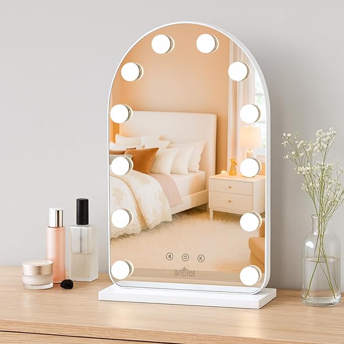 LUXFURNI Hollywood Mirror with Lights Makeup Mirror by LUXFURNI