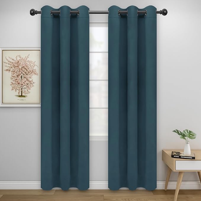 Easy-Going Blackout Curtains for Bedroom, Solid Thermal Insulated Grommet and by Easy-Going