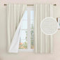 LAMIT Ivory 100% Blackout Linen Curtains 54 Inches Long, Linen Textured Living by LAMIT