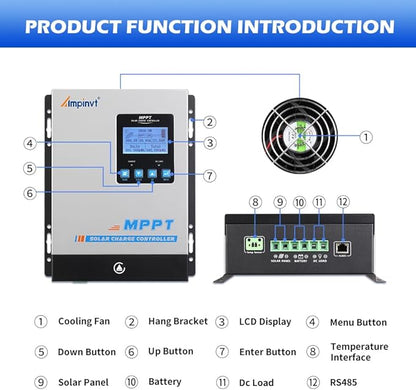60amp MPPT Solar Charge Controller, 12v 24v 36v 48v auto Solar Battery Panel - Image 3