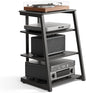 FITUEYES Design 4-Tier AV Media Stand Corner Shelf Stand Wooden Corner Shelves by FITUEYES