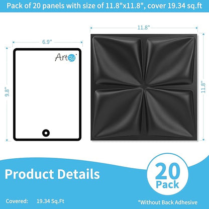 Art3d 20 Pack Decorative 3D Wall Panels, 19 Sq.Feet PVC Interior Wall Décor - Image 2