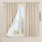 LAMIT Natural 100% Blackout Linen Curtains, 54 Inches Linen Textured Thermal by LAMIT