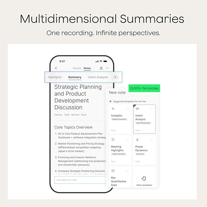 Plaud Note AI Voice Recorder, Voice Recorder w/Case, App Control, Transcribe & - Image 4