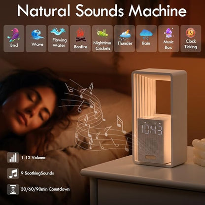 WILIT Digital Alarm Clock Sunrise, 9 Sleep Aid Sounds Wake up Light - Image 4