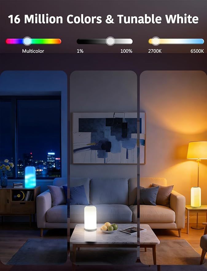 DAYBETTER BGRIC Smart Bedside Lamps, Touch Lamps - Image 4