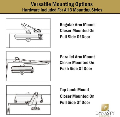 Dynasty Door Closer Adjustable Spring Size 3-6 Hydraulic Automatic Door Closer - Image 6