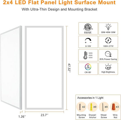 Mcacggo 2x4 FT LED Flat Panel Light Surface Mount 5000K-4000K-3000K Switchable - Image 7