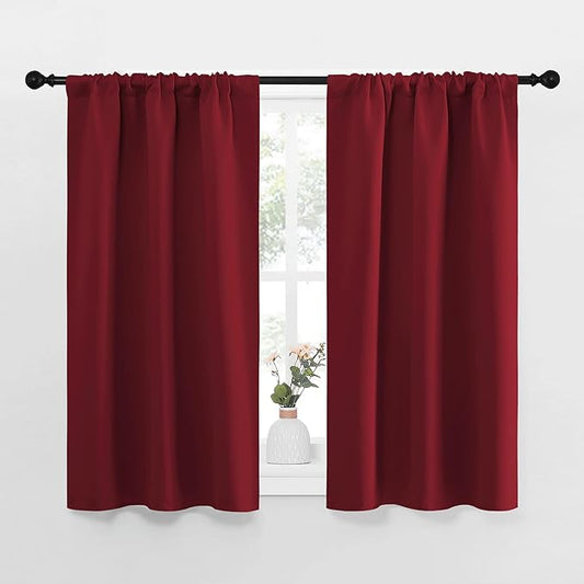NICETOWN Christmas Burgundy Curtains Blackout Drape Panels by NICETOWN
