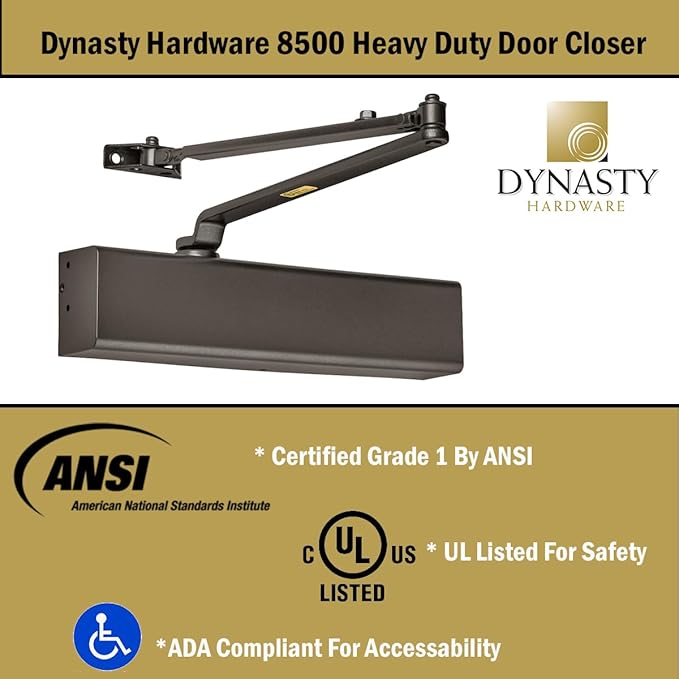 Dynasty Hardware Door Closer, Grade 1 Heavy Duty Commercial Hydraulic Closer - Image 5