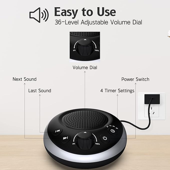Sound Machine Loud White Noise Machine Nonstop Brown Noise Sleep Machine 30 - Image 3