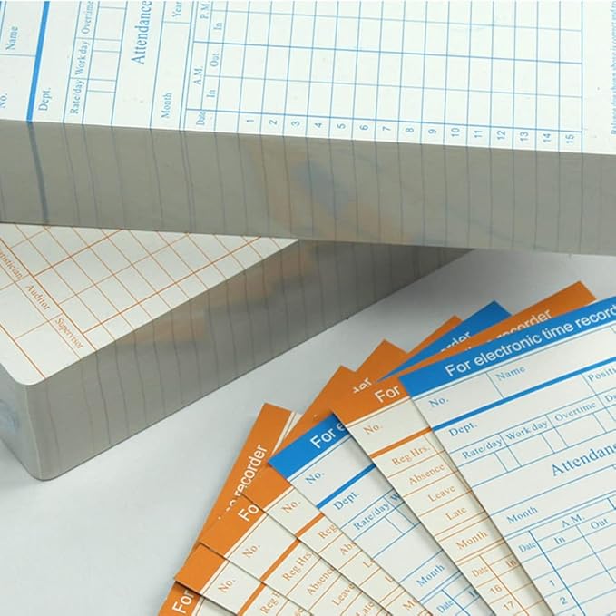 TooCust 100-Piece Time Cards for Employees, Monthly Time Cards 2-Sided - Image 4