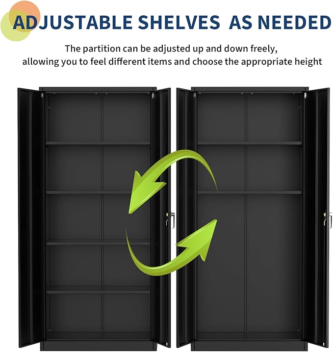 GarveeHome 71 in Tall Metal Storage Cabinet - Image 3