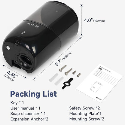 AIKE Liquid Automatic Wall Mount Soap Dispenser, Battery Operated Model AK1216 - Image 7