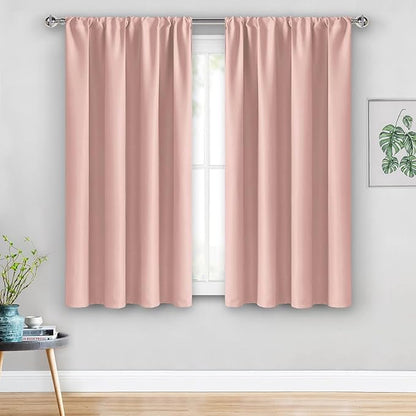 JIUZHEN Blush Pink Blackout Curtains - Image 2