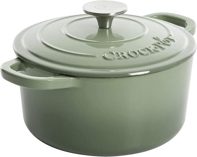 Crock-Pot Artisan Round Enameled Cast Iron Dutch Oven, Gradient Red - Image 3