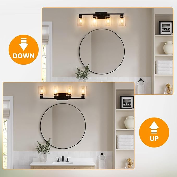 SOPEAS 4 Light Bathroom Vanity Light Fixtures, Bathroom Lighting Fixtures Over - Image 7
