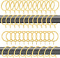 60 pcs 1.5-Inch Inner Diameter Metal Drapery Rings Curtain Rings with Eyelets, Fits Up to 1 1/4-Inch Rod, Gold