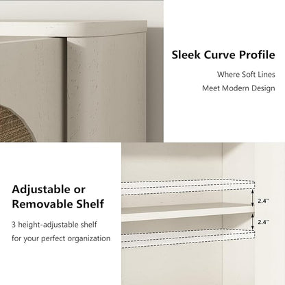 RUSTOWN Rattan Bathroom Wall Cabinet, Over The Toilet Storage Cabinets - Image 8