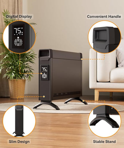 1500W Convection Panel Heater, Electric Space Heaters - Image 7