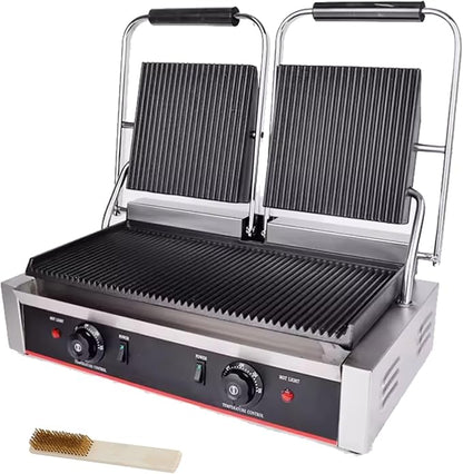 Commercial Panini Press With Grooved Grill Sandwich Maker Machine Electric by KOUWO