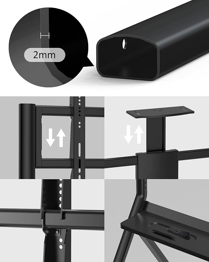 Smart Board Stand for 55-87 Inch Interactive Whiteboards, Adjustable Rolling - Image 4