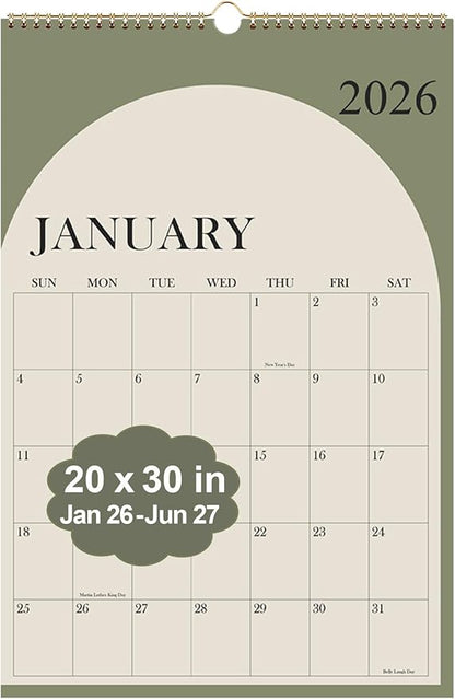 2026 Calendar - Large Calendar 2026-2027 from January 2026 - June 2027 by Runtioval