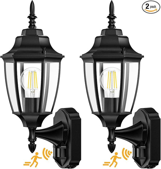 Lamomo Outdoor Wall Sconce, 2 Pack Dusk to Dawn Motion Sensor Light Fixtures by Lamomo