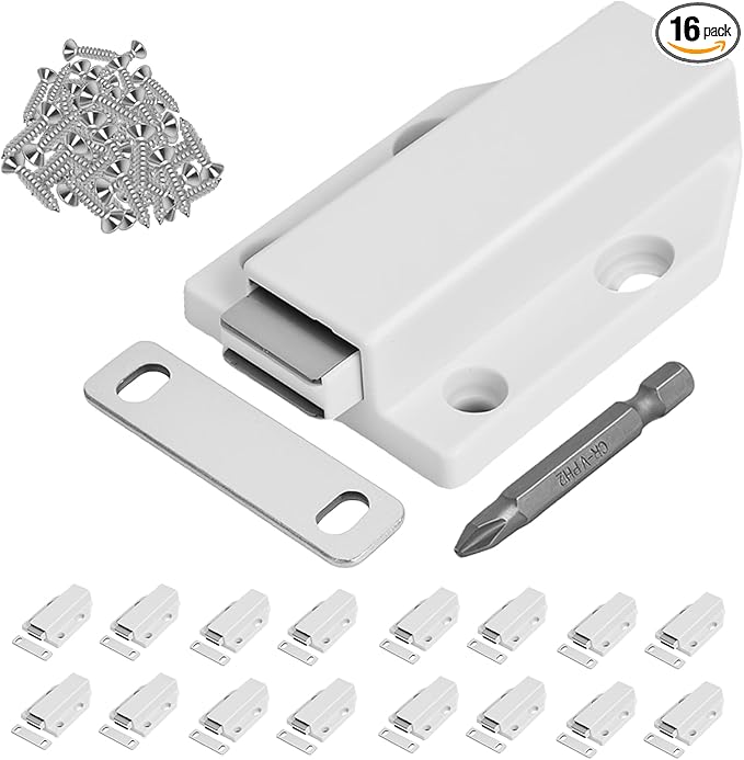 16 Pack Magnetic Push Latch, Heavy Duty Magnetic Touch Latch, by Unknown