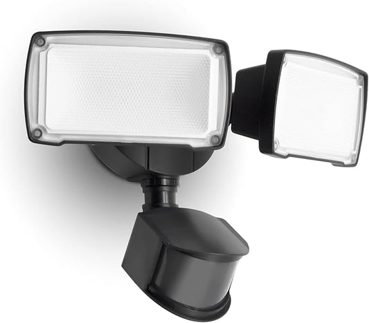 LUTEC 38W 3500 Lumen LED Motion Activated Integrated Dual-Head Floodlight by LUTEC