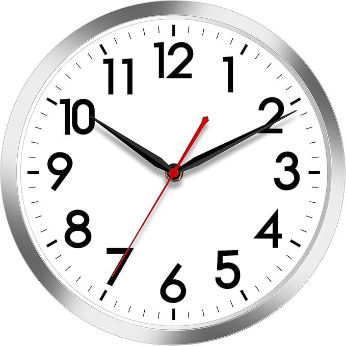 AKCISOT Wall Clock 10 Inch Silent Wall Clocks Battery Operated Non Ticking by Akcisot
