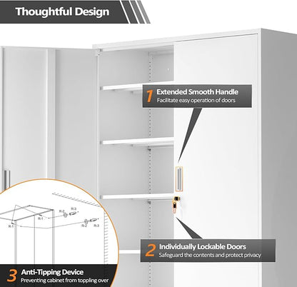 VINGLI Large Metal Storage Cabinet - Image 6