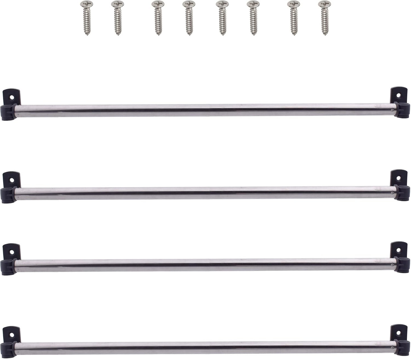 YYST Type A 16" to 28" Swivel End Curtain Sash Rod for Top & Bottom Doors & Sidelights Window Petite Café Sidelight W Screws (black-4)