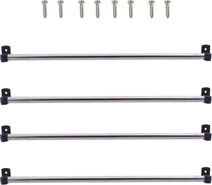 YYST Type A 16" to 28" Swivel End Curtain Sash Rod for Top & Bottom Doors & Sidelights Window Petite Café Sidelight W Screws (black-4)