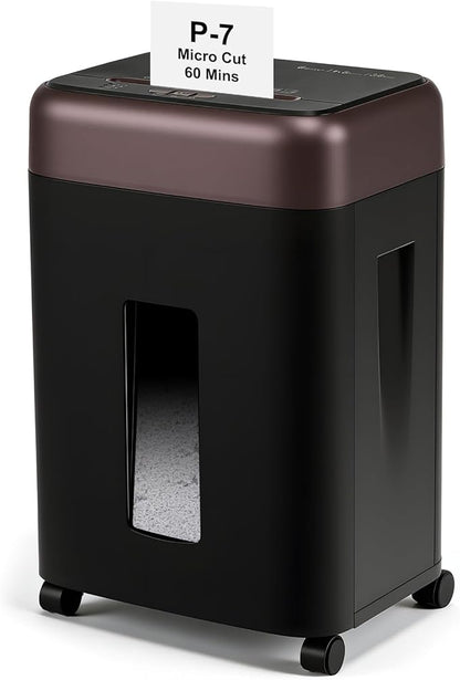 P-7 High Security Paper Shredder, 8-Sheet Micro Cut, 60-min Runtime, 9.2 by Wingwise