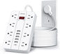 Extension Cord Power Strip Surge Protector 15 Ft, HUNIAN Flat Plug by HUNIAN