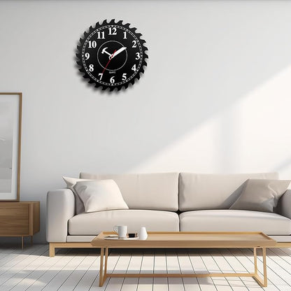 CIGERA 12 Inch Wall Clock with Circular Saw Blade Dial, Handsaw and Hammer - Image 5